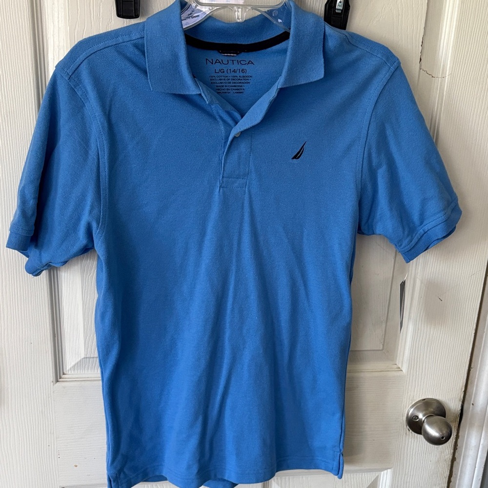 Boys Nautica SS polo shirt. Size 14-16. Blue